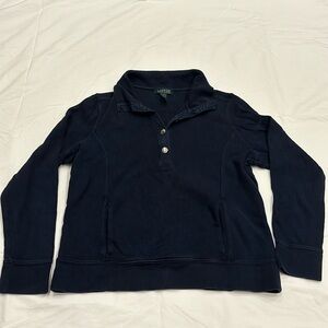 Lauren Ralph Lauren Quarter Button Up Long-sleeve Shirt, Women’s Large